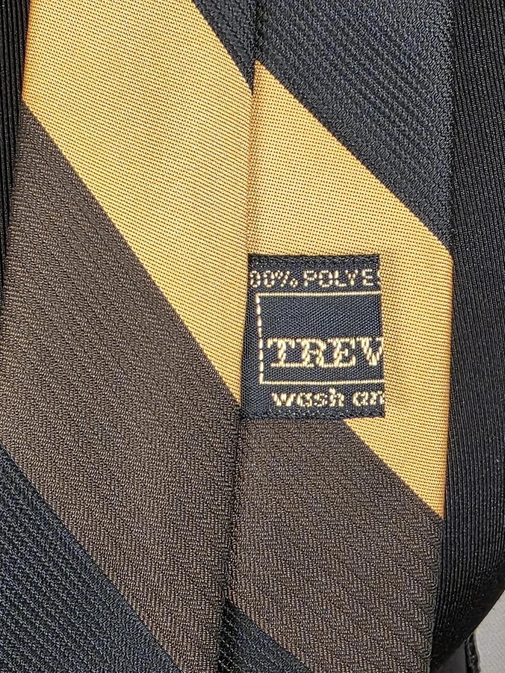Towncraft Gold Black Striped Tie 3” Classic 90s Retro